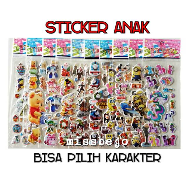 Sticker Anak Lucu Karakter Kartun - missbejo