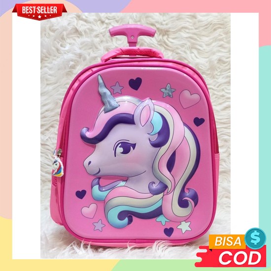 Tas Sekolah Pria Troli Anak - Tas Troli Anak Tas Roda Anak Sd Tas Sekolah Anak Tk Bts Troly Tk Froze
