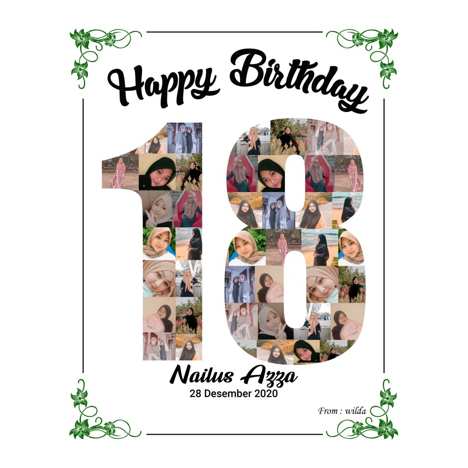 Cetak Desain Foto Mozaik Angka Murah Medan Ukuran 8R