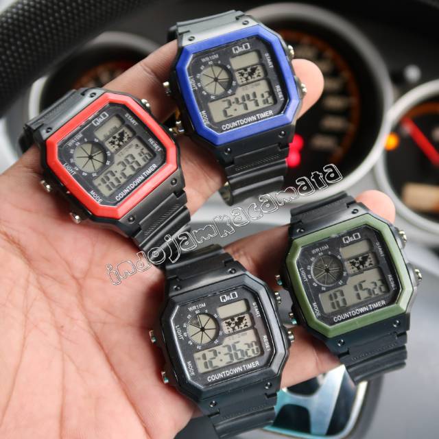 PROMO Jam Tangan Pria Cowok Q&Q QnQ QQ Digital Sporty