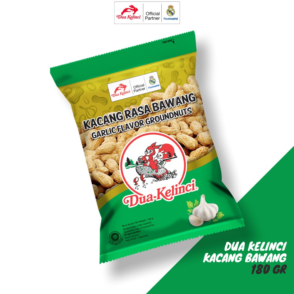 

Kacang Kulit Dua Kelinci Garlic Nut Rasa Bawang 180 gr - 1 Pcs