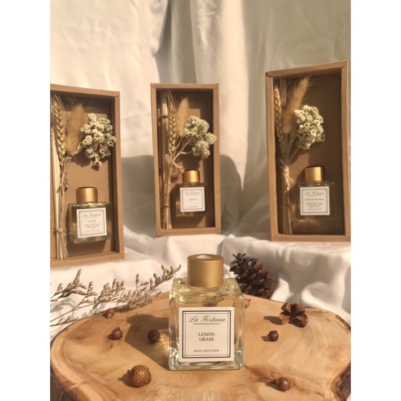 LA FORTUNA - REED DIFFUSER AROMATHERAPHY 50ml | PEWANGI PENGHARUM RUANGAN | PEWANGI AROMATERAPI-Lemon Grass