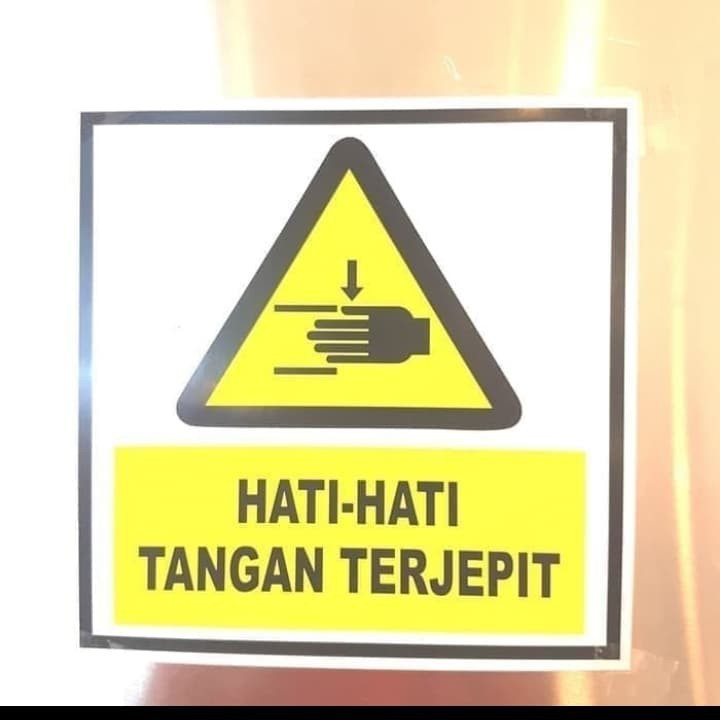 

stiker hati-hati tangan terjepit sticker awas tangan terjepit - 5x5