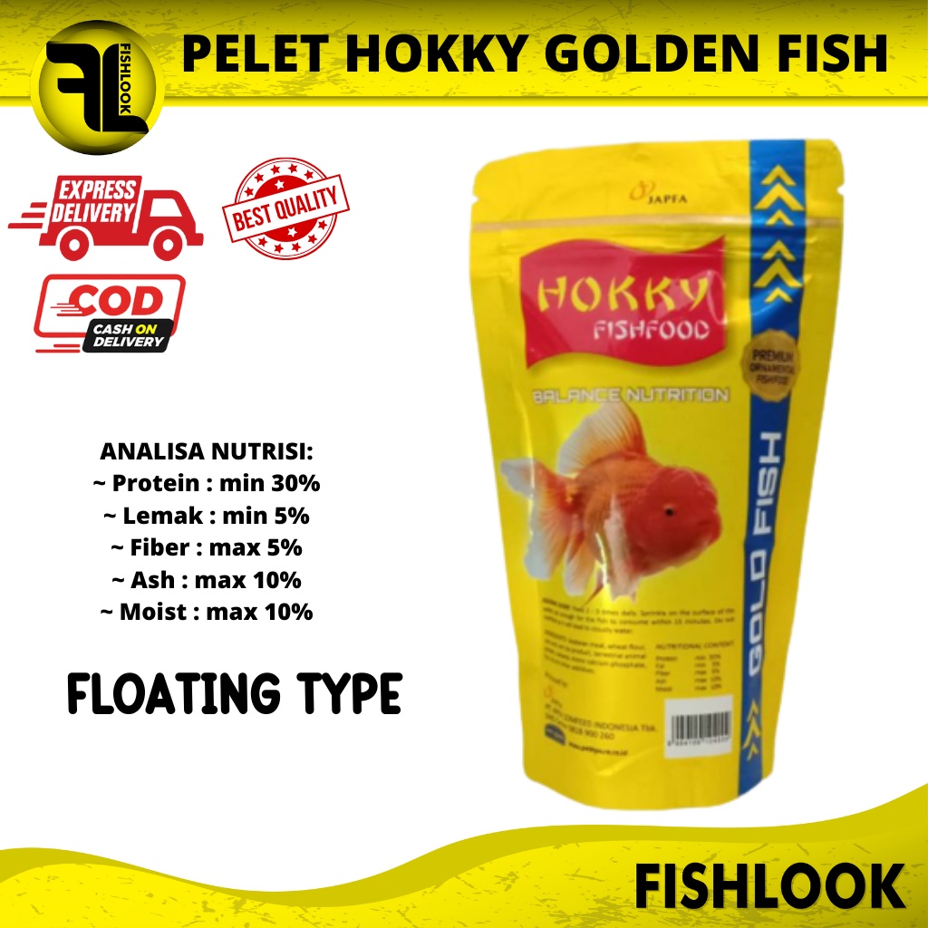 Hokky Balance Nutrition Floating Type 100g Pakan Ikan Koki Gold Fish Makanan Ikan Goldfish