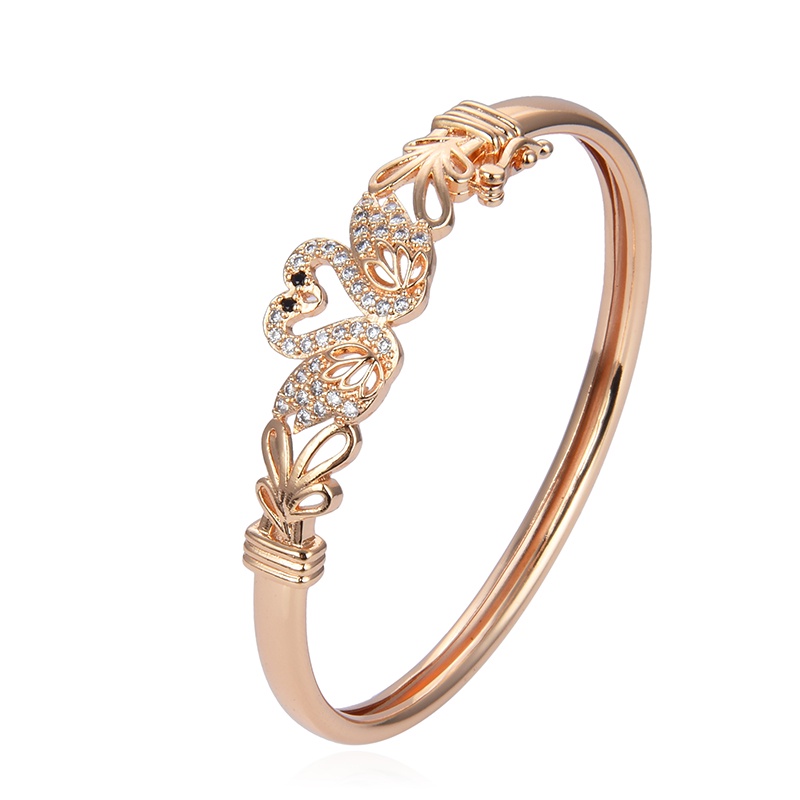 COD Gelang titanium lapis emas bola kristal berlian xuping 50b-3