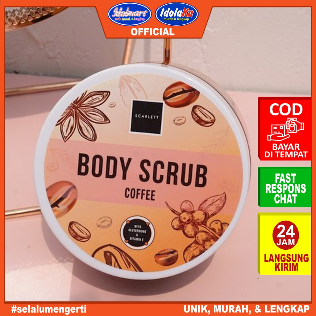 IDOLAKU Scarlett Whitening Body Scrub 250ml /  Lulur Pemutih Kulit