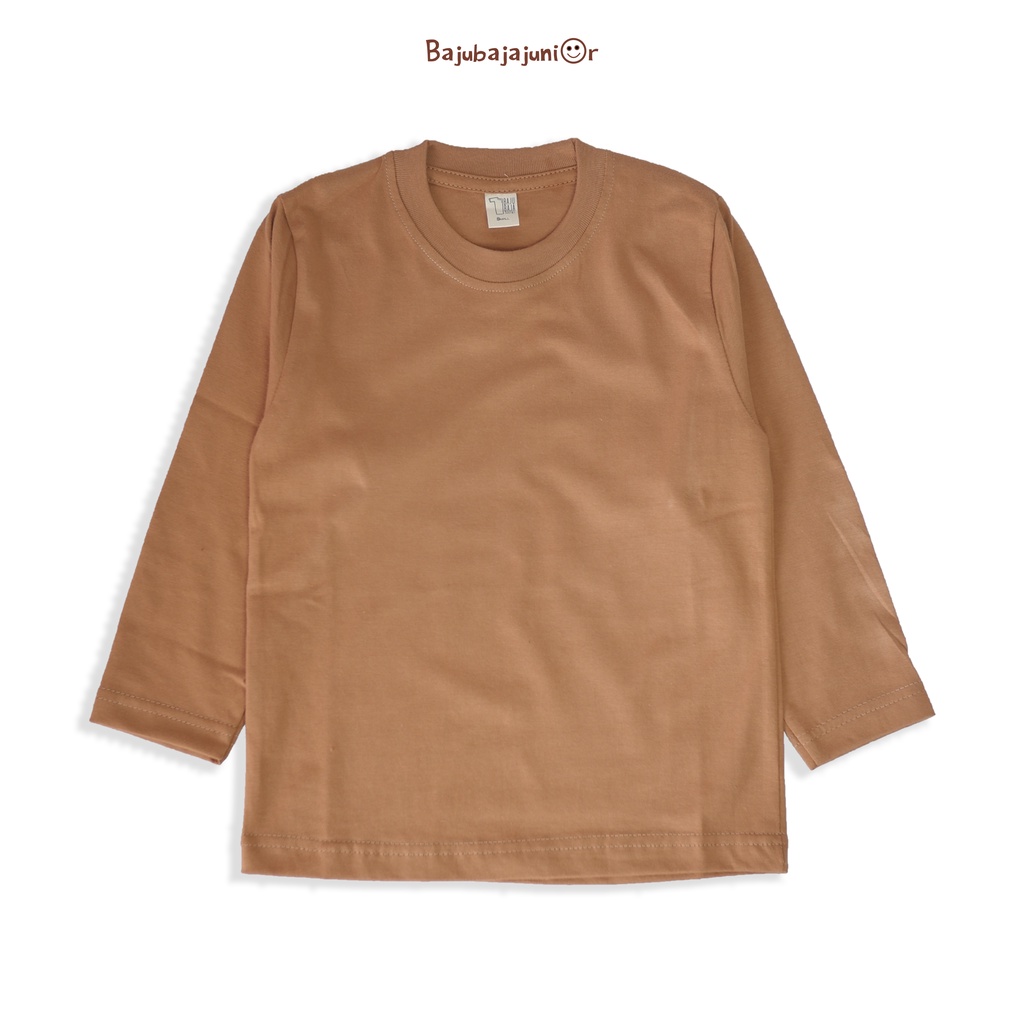 Bajubaja basic tshirt anak lengan panjang cotton combed 24s unisex