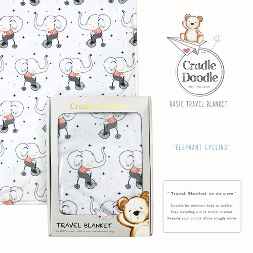 CRADLE DOODLE Basic Travel Blanket / Selimut Bayi