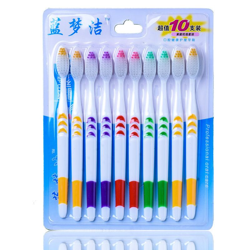 Sikat Gigi  1 Set isi 10pcs Sepaket 1 Pack Tootbrush  Double Care Sensitive Soft-Sweet Bee Sikat Gigi Dewasa Nano Tech Sikat Gigi Medium Import Murah