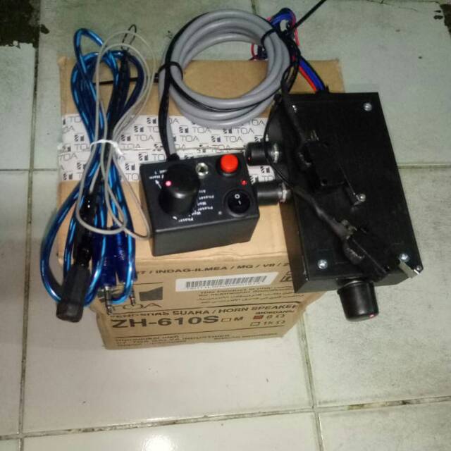 klakson 12 suara echo,bass,volume lengkap mic,aux dan toa