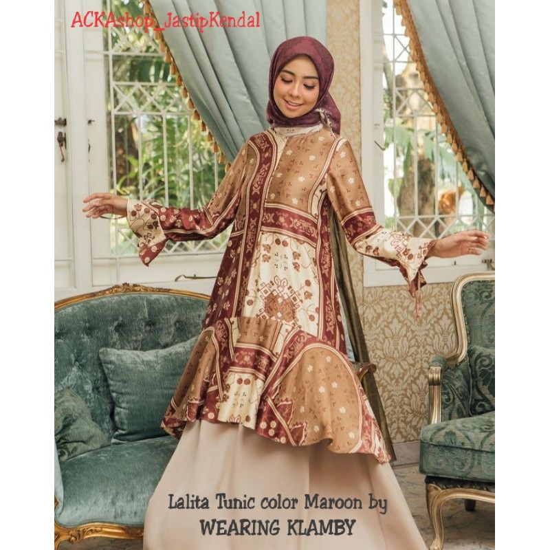 Lalita Tunic in Maroon dan Adara Tunic in Blush By Wearing KLAMBY