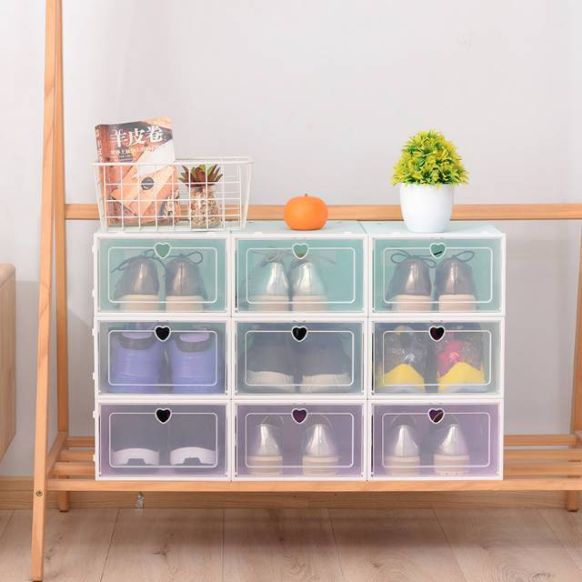 Kotak Sepatu Lipat Transparan Serbaguna Shoes Storage Box Organizer Rak Sepatu Plastik Premium GOSHOP88