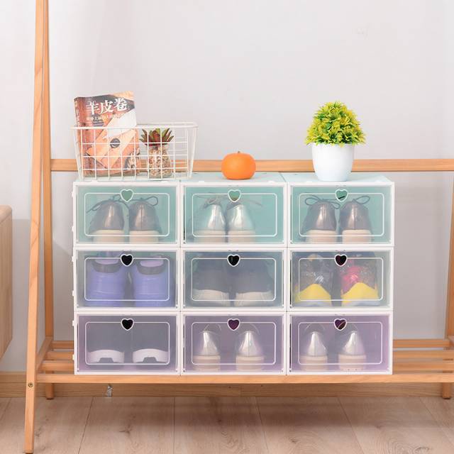 Kotak Sepatu Lipat Transparan Serbaguna Shoes Storage Box Organizer Rak Sepatu Plastik Premium GOSHOP88