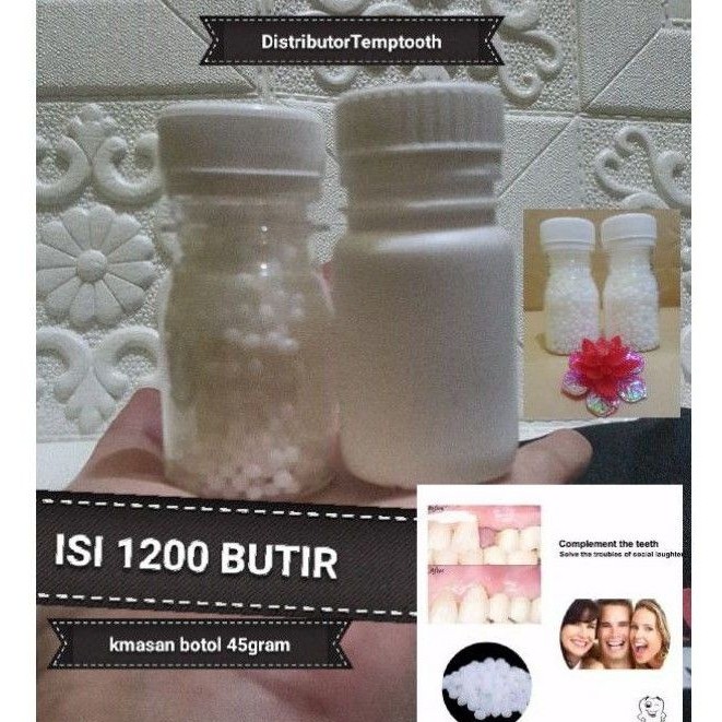 DISTRIBUTOR TEMPTOOTH ISI 1200 butir Temptooth/gigi palsu/gigi veneer buat sendiri/ lem gigi padat