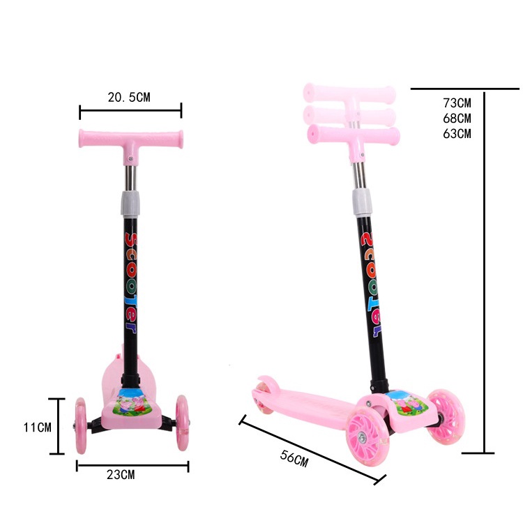 [Ada Lampu] Skuter Otoped Anak Roda 3/Scooter Kickboard