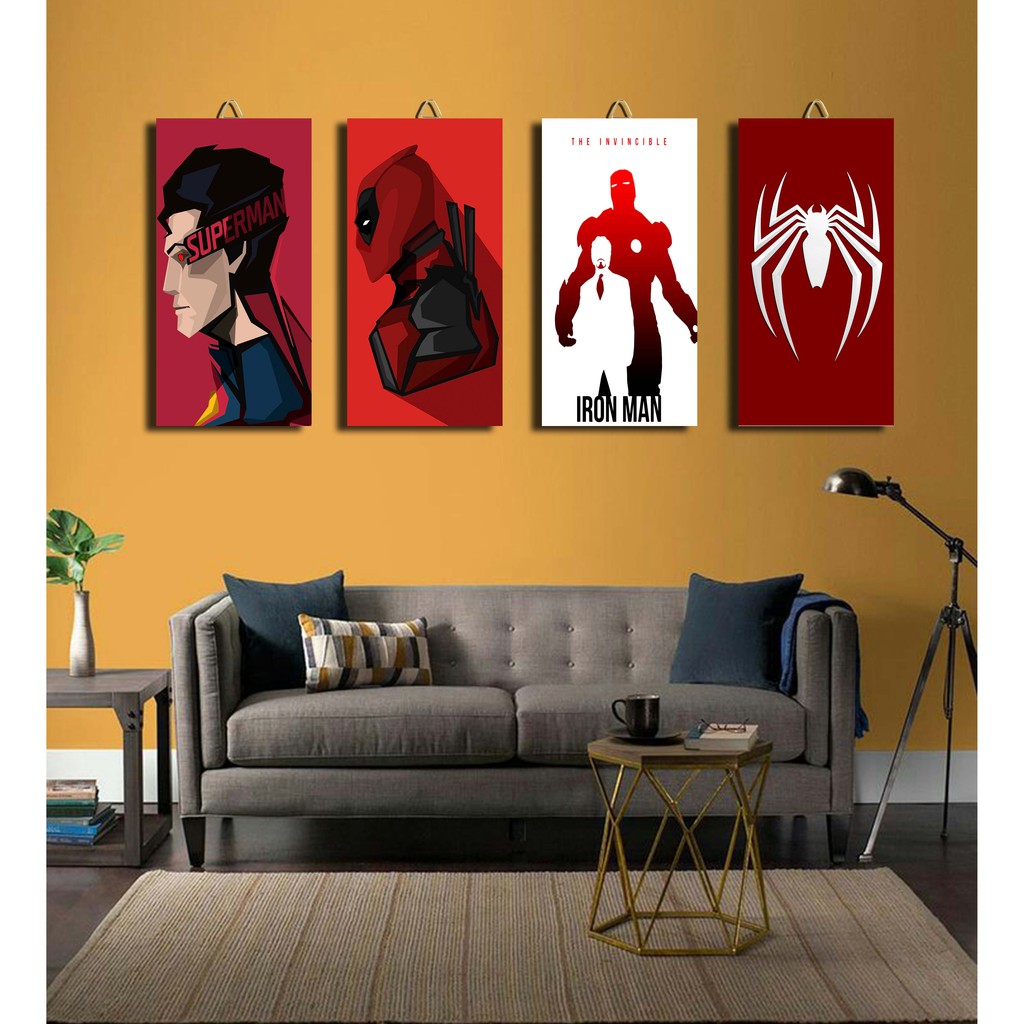 Hiasan dinding KARAKTER MARVELS / dekorasi dinding / dekorasi kamar / poster dinding / WALLDECOR