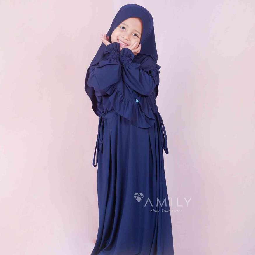 AISY KIDS DRESS NAVY XL ||Original By AMILY HIJAB