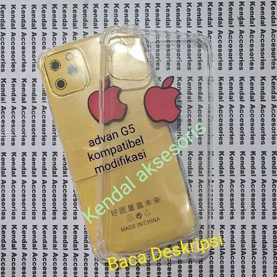 case advan G5 kompatibel modifikasi soft crack softcase soft case silikon logo apel