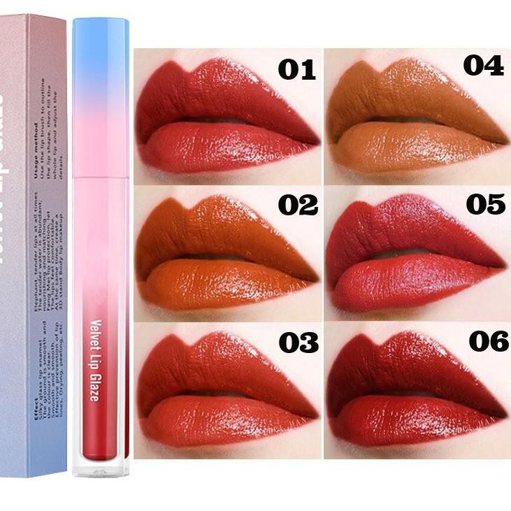 Lameila Velvet Lip Glaze Lipstik Matte Anti Air Dan Tahan Lama / Lipstik Tahan Lama Anti Air 24 Jam Korea / 6 Variasi Warna Matte