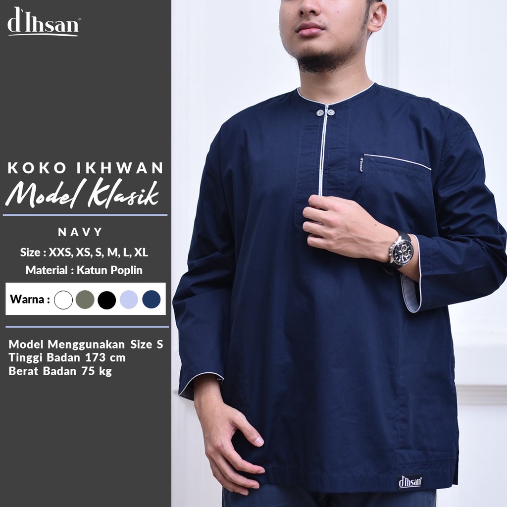 Baju Koko Dewasa Lengan Panjang Baju Muslim Pria Atasan Muslim Ikhwan D Ihsan Model Klasik Shopee Indonesia