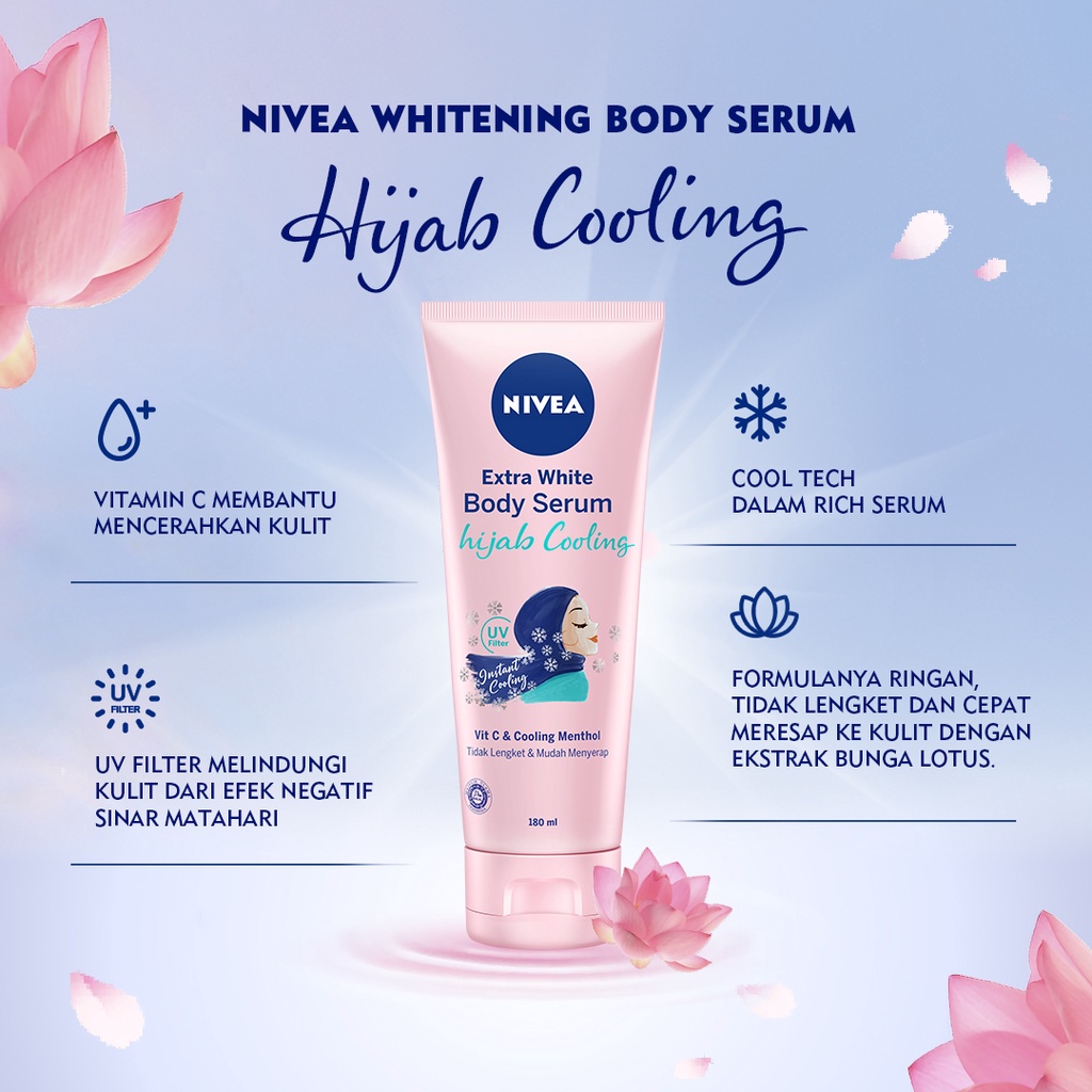 NIVEA Extra White Body Serum Hijab Cooling 180 ml