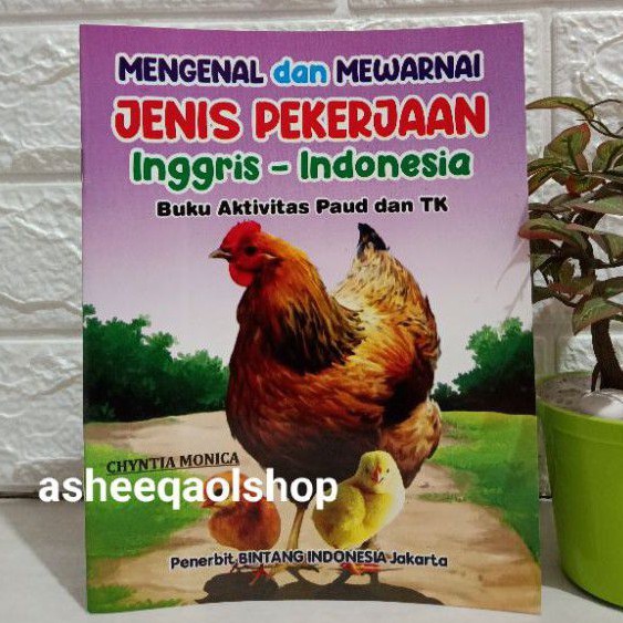 Buku Mengenal Dan Mewarnai Jenis Pekerjaan Inggris-indonesia Aktivitas Paud Dan TK