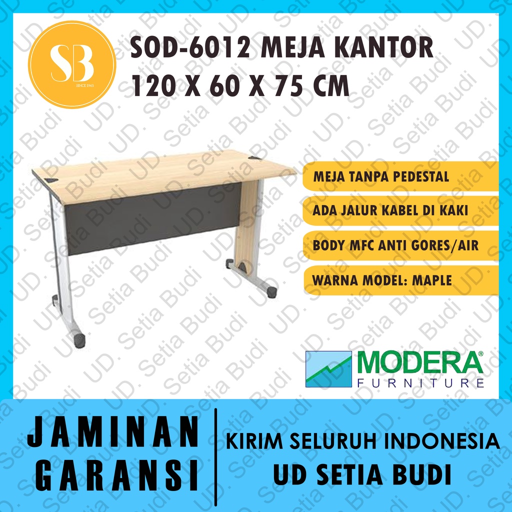 Meja Kantor / Kerja / Tulis Tanpa Pedestal Modera SOD 6012 S-Class