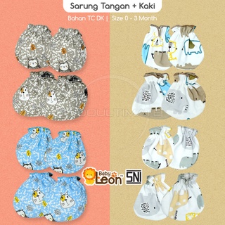 2in1 Sarung Tangan + Sarung Kaki Bayi Newborn BABY LEON DS-121 Sarung Tangan Dan Kaos Kaki Baby New