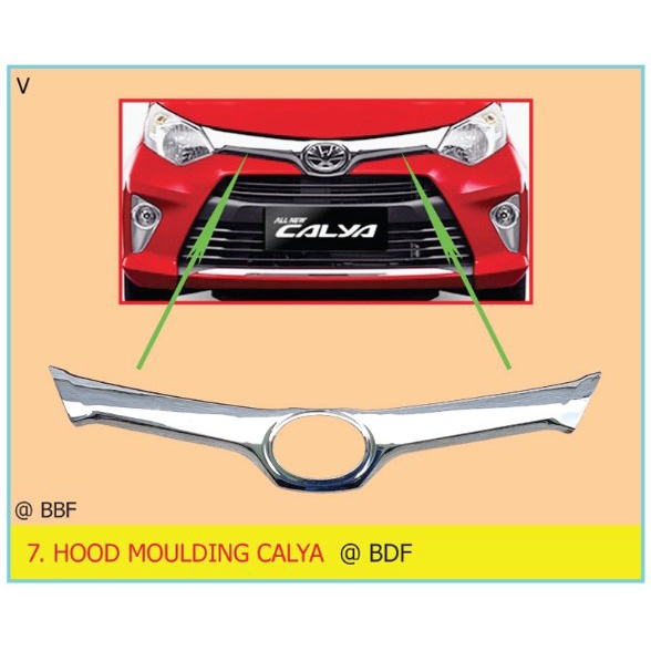 Hood moulding chrome Toyota Calya | Kikim Variasi