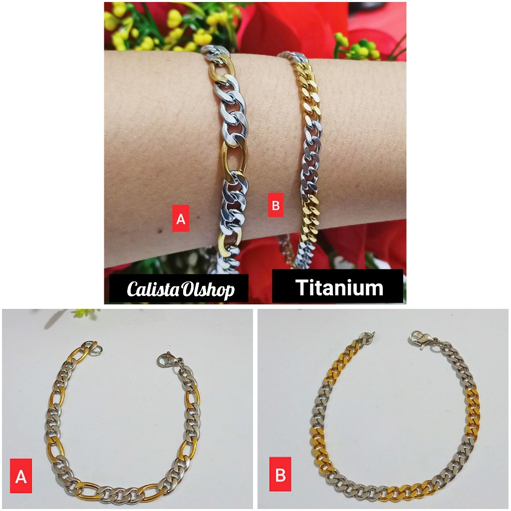 Gelang Rantai Dewasa Titanium Anti Karat (COD)