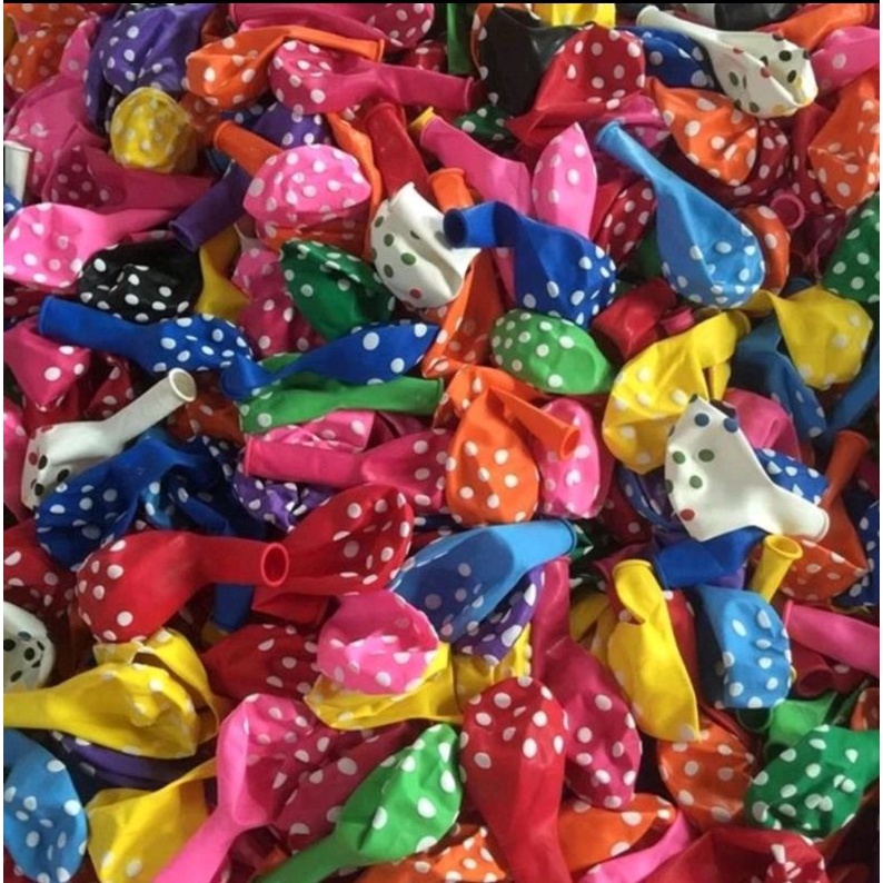 100 PCS BALON POLKADOT//BALON LATEX//BALON PESTA (12 INCHI)