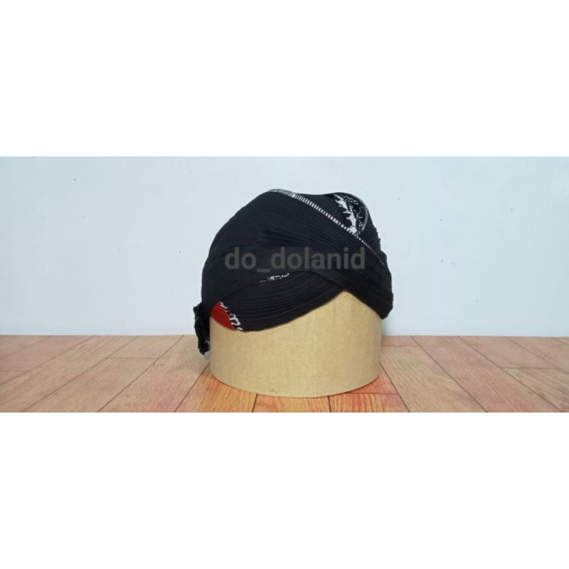 Blangkon Blankon Jogja Mataram Hitam Pria Dewasa Alusan Halus Bisa Dicuci Lipat Motif Wulung Full Kain dan Jahit Berkualitas COD