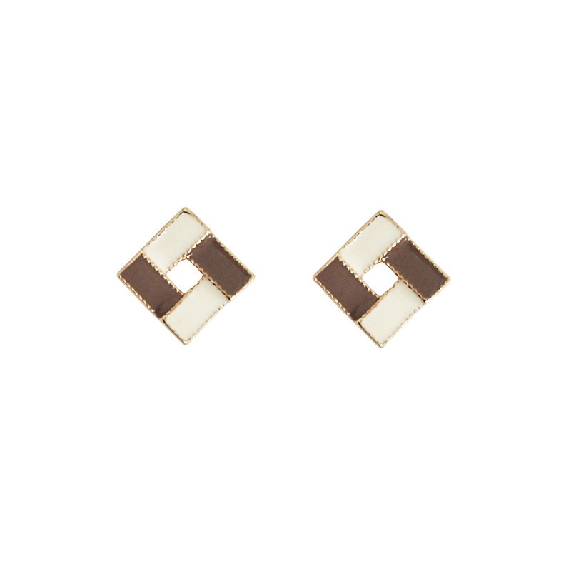 Korea anting-anting kecil square stud anting Sterling anting-anting Perak Anting-Anting/pin temperam
