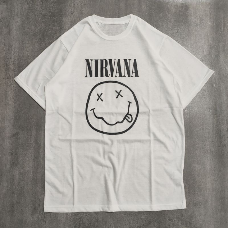 kaos nirvana logo smile / kaos band nirvana
