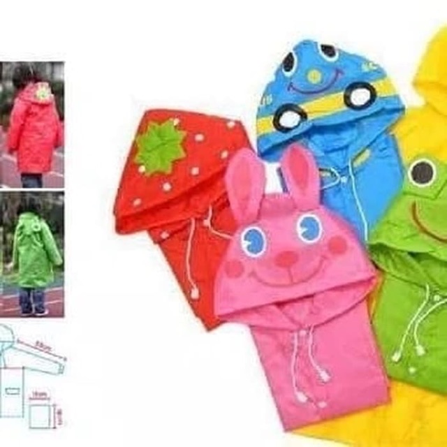 Jas hujan anak karakter kartun children raincoat