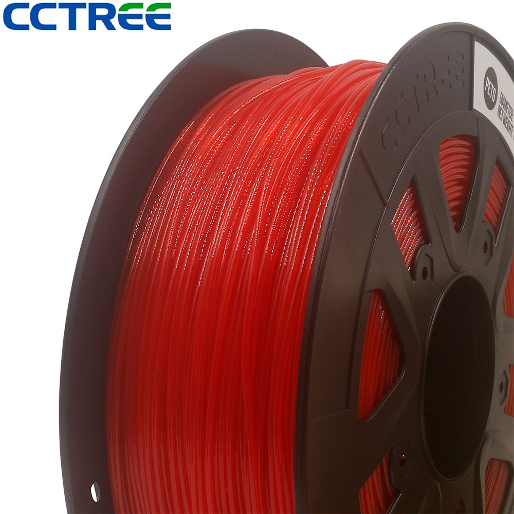 PETG CCTREE 3D PRINTER 1.75mm 1KG Filamen Filament Kualitas TRANSPARAN RED