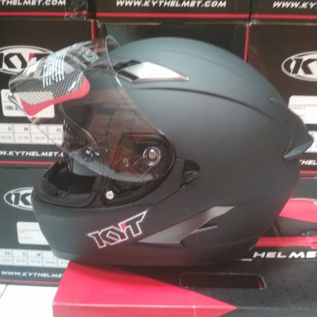 KYT FALCON FR SOLID hitam doff Visor Flat clear bening Original Ori