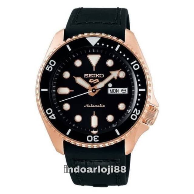 Seiko 5 SRPD76K1 Automatic Black Dial Black Silicone Strap SRPD76