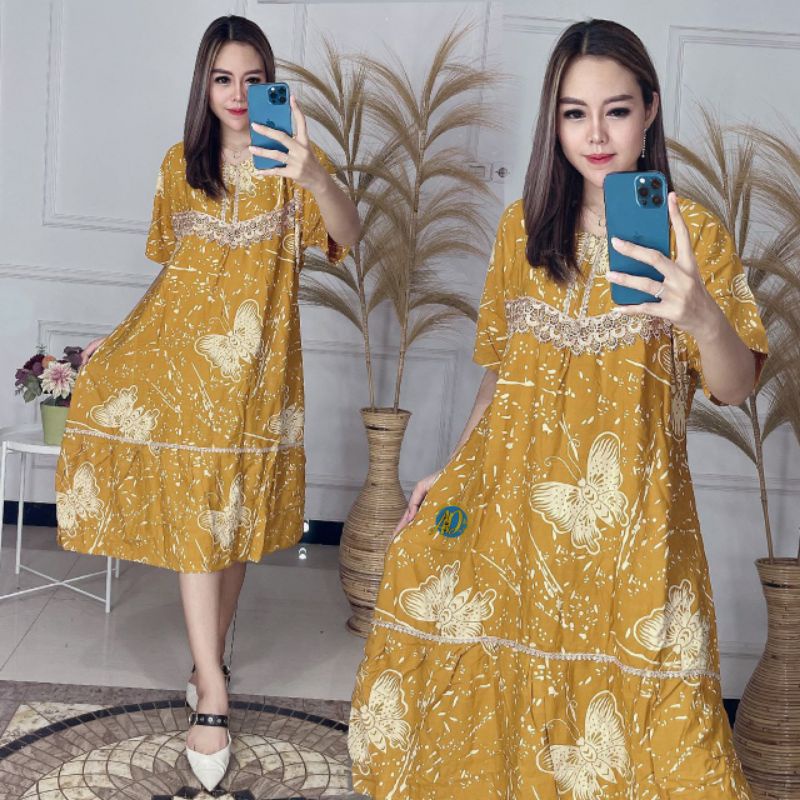 Daster Batik Motif Kupu-Kupu Daster Almira Terbaru Termurah
