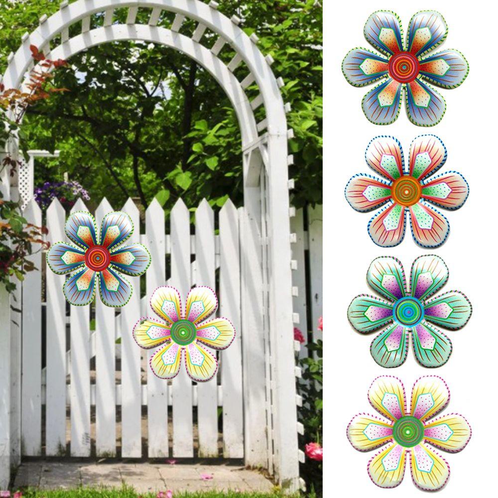 Populer Metal Flower Ornamen Pagar Cantik Home Wall Art