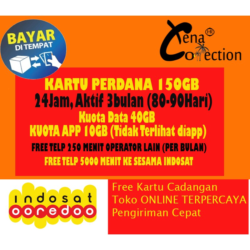 Kartu Perdana Kuota Internet Indosat 150GB 3 Bulan / Perbulan 50Gb / Bukan 65Gb bukan 24gb9