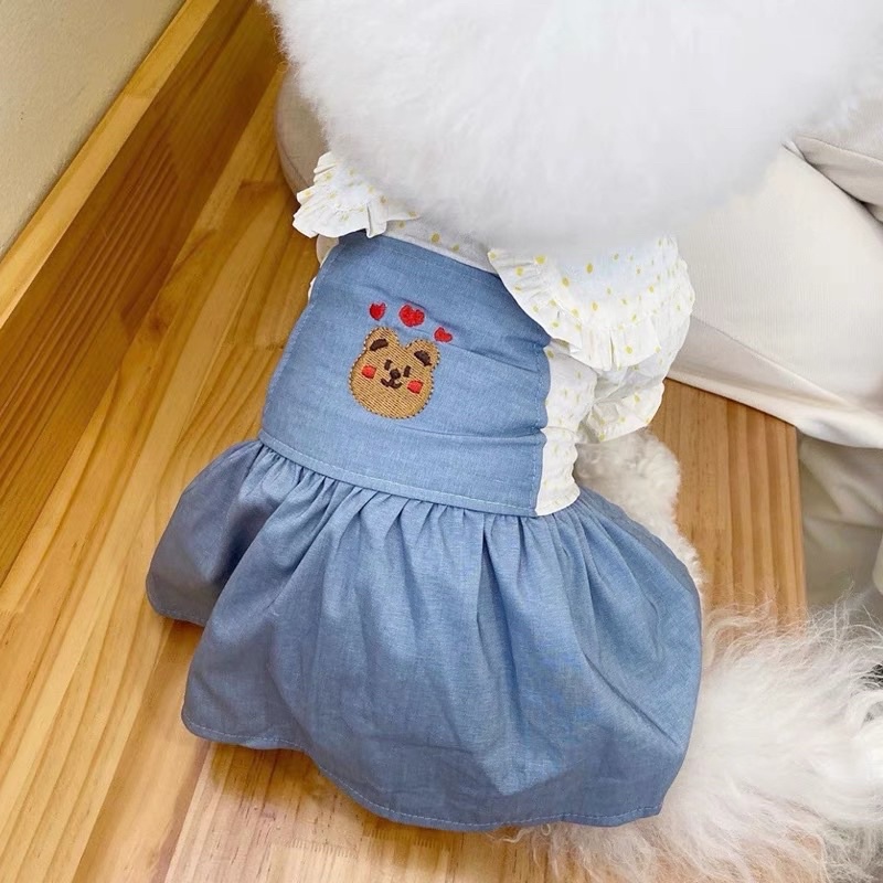 Soft denim bear classic dress