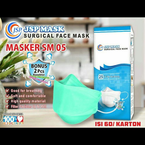 MASKER KF94 JSP IZIN KEMENKES  isi 25 Free Konektor Original