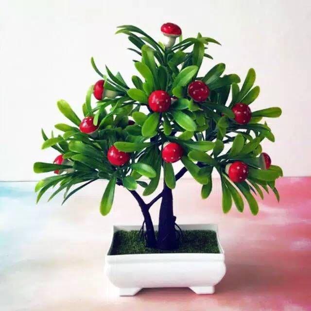 NM351 Bunga plastik / Pajangan bunga Artifisial / motif jamur/Vas Petak-Jamur