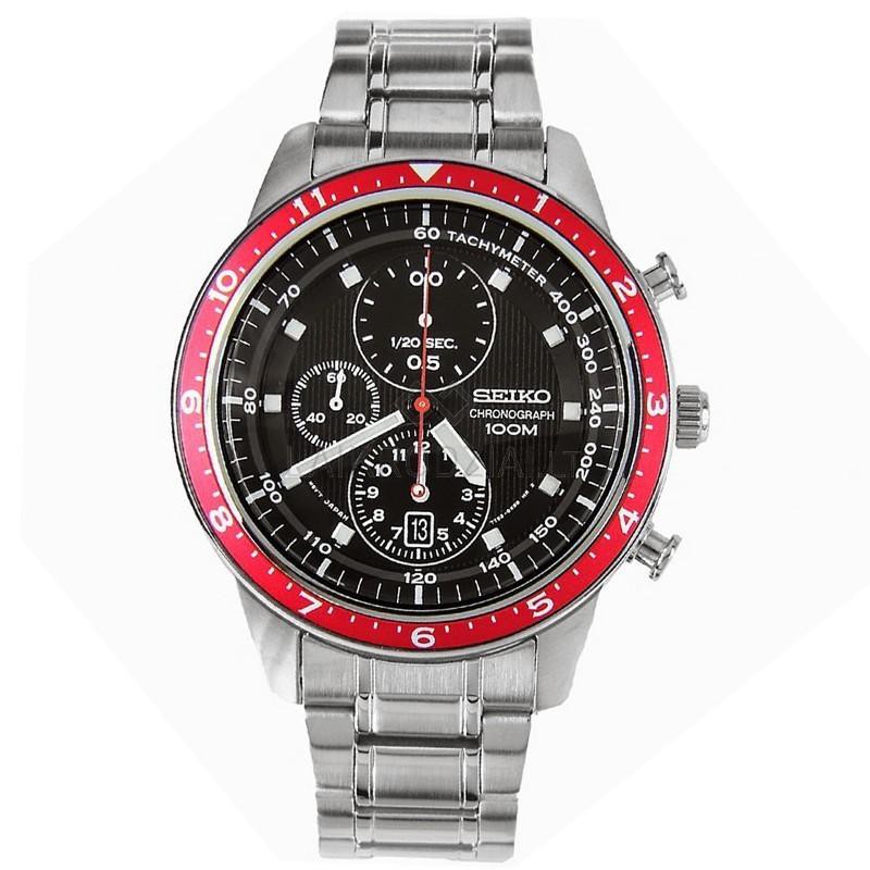 Seiko Quartz SNDF37P1 Chronograph Red Fixed Bezel | Jam Pria SNDF37