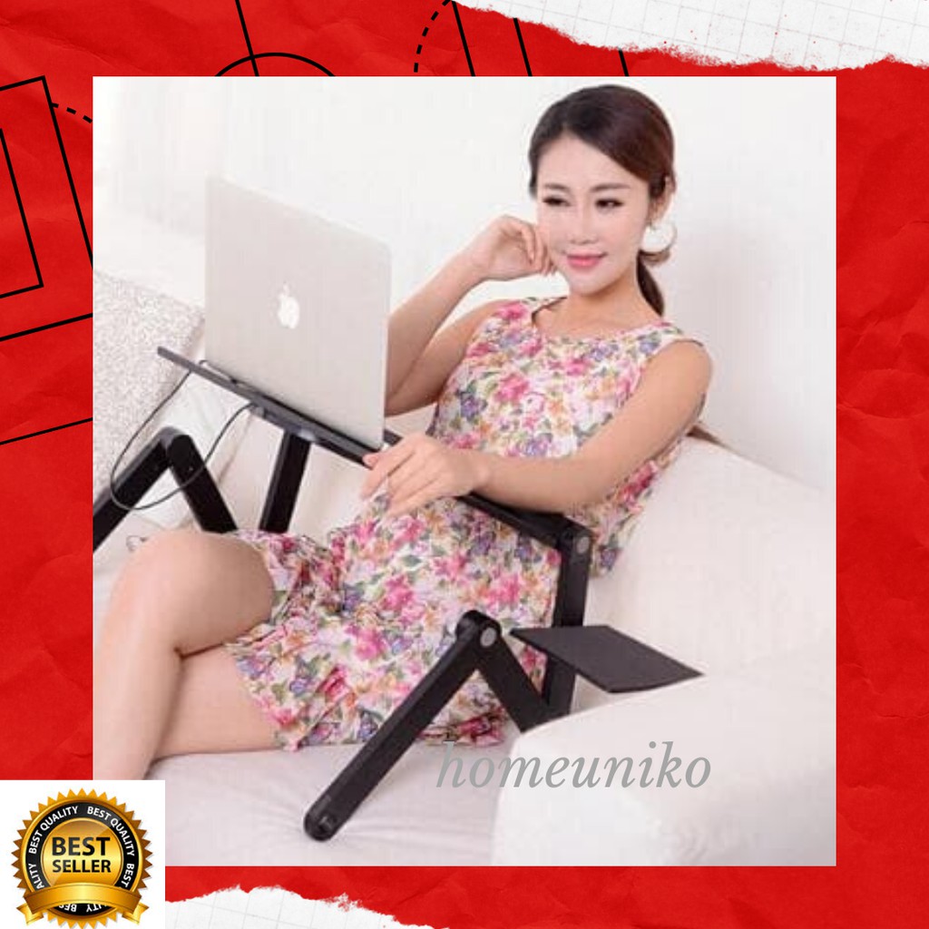  Meja  Laptop  Portable  Aluminium Cooler Fan Mousepad 