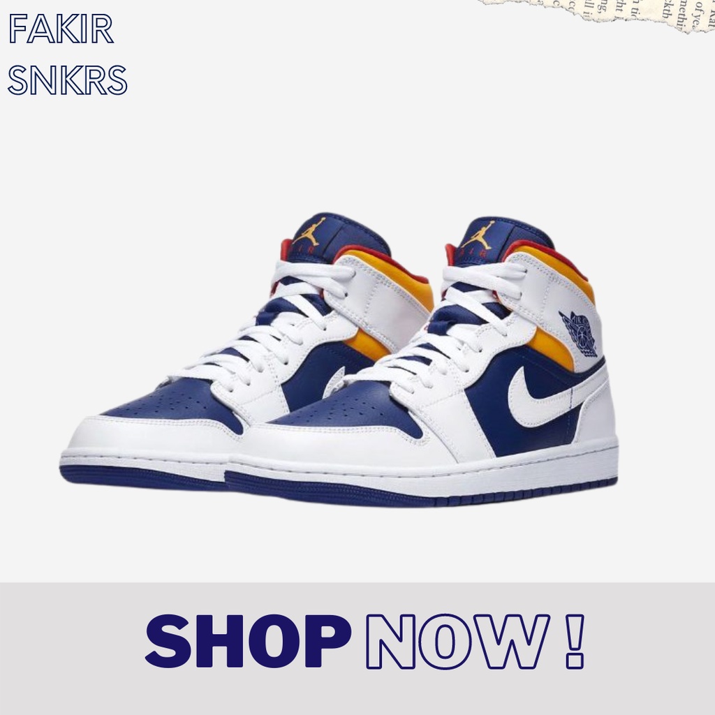 AIR JORDAN 1 MID BLUE LASER ORANGE