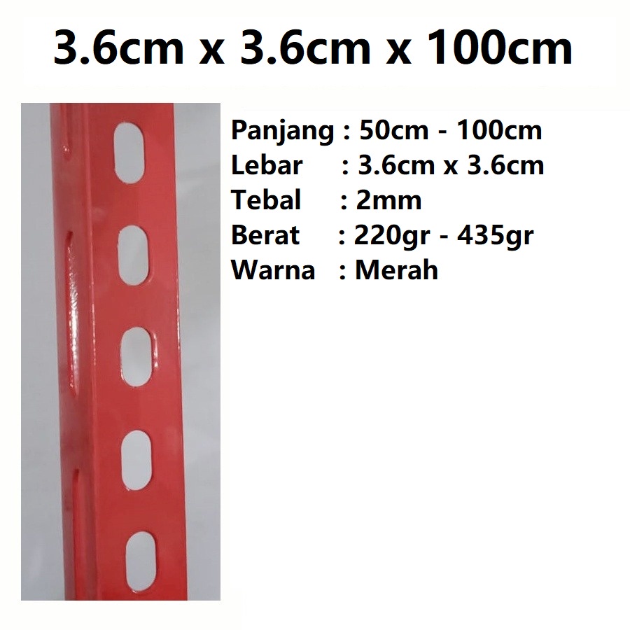 Besi Siku Panjang Warna-Warni 3METER(300CM) /1 Batang