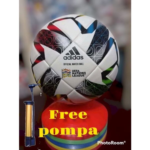 BOLA SEPAK SIZE 5 ADIDAS KUALITAS IMPORT TERBAIK (BONUS POMPA,PENTIL&amp;JARING)