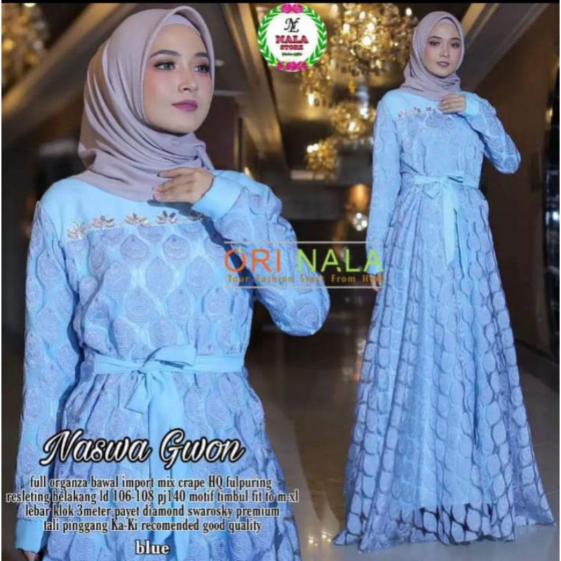 Gamis Brukat Naswa Gown Ori NALA